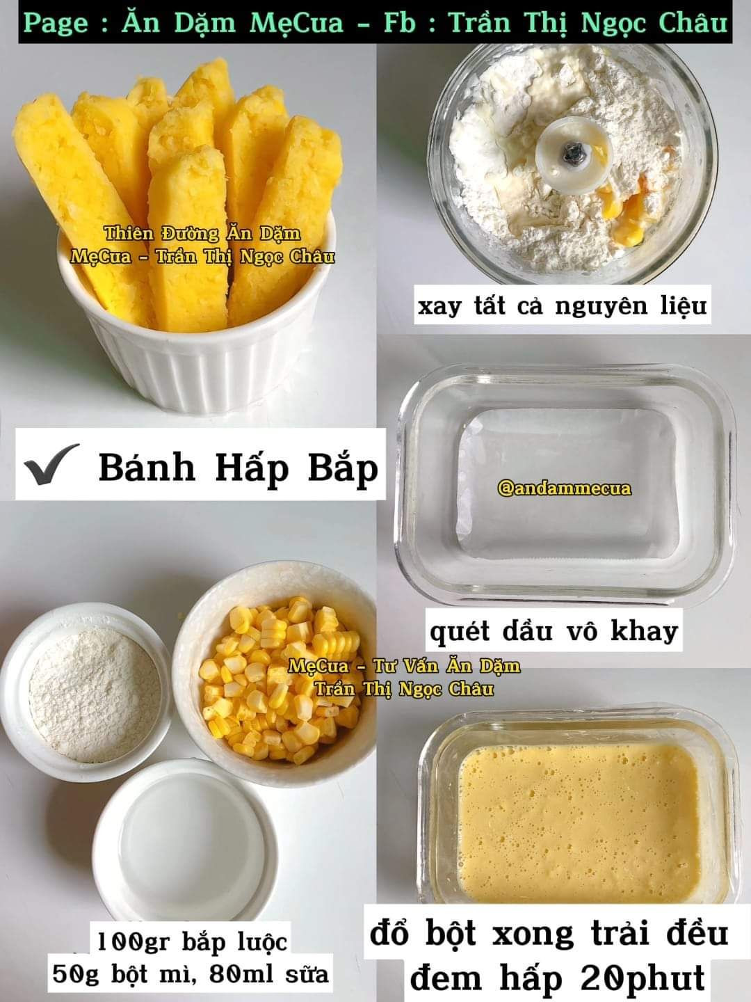 Tổng hợp công thức Bánh Hấp ăn dặm không trứng: Khoai tím, Bí đỏ, Táo đỏ, Thanh long, Cà rốt, Bắp