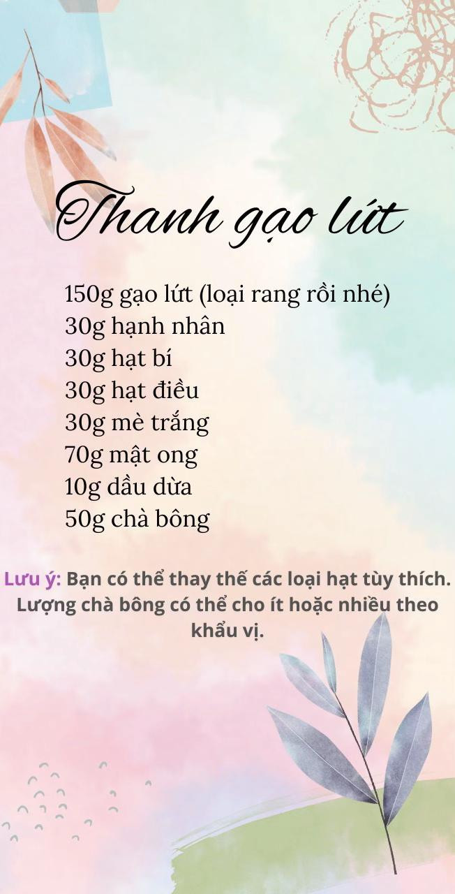 Tổng hợp công thức bánh Healthy: Thanh gạo lứt, Muffin chuối yến mạch, Bánh mì ngũ cốc nguyên cám và Rong biển kẹp hạt