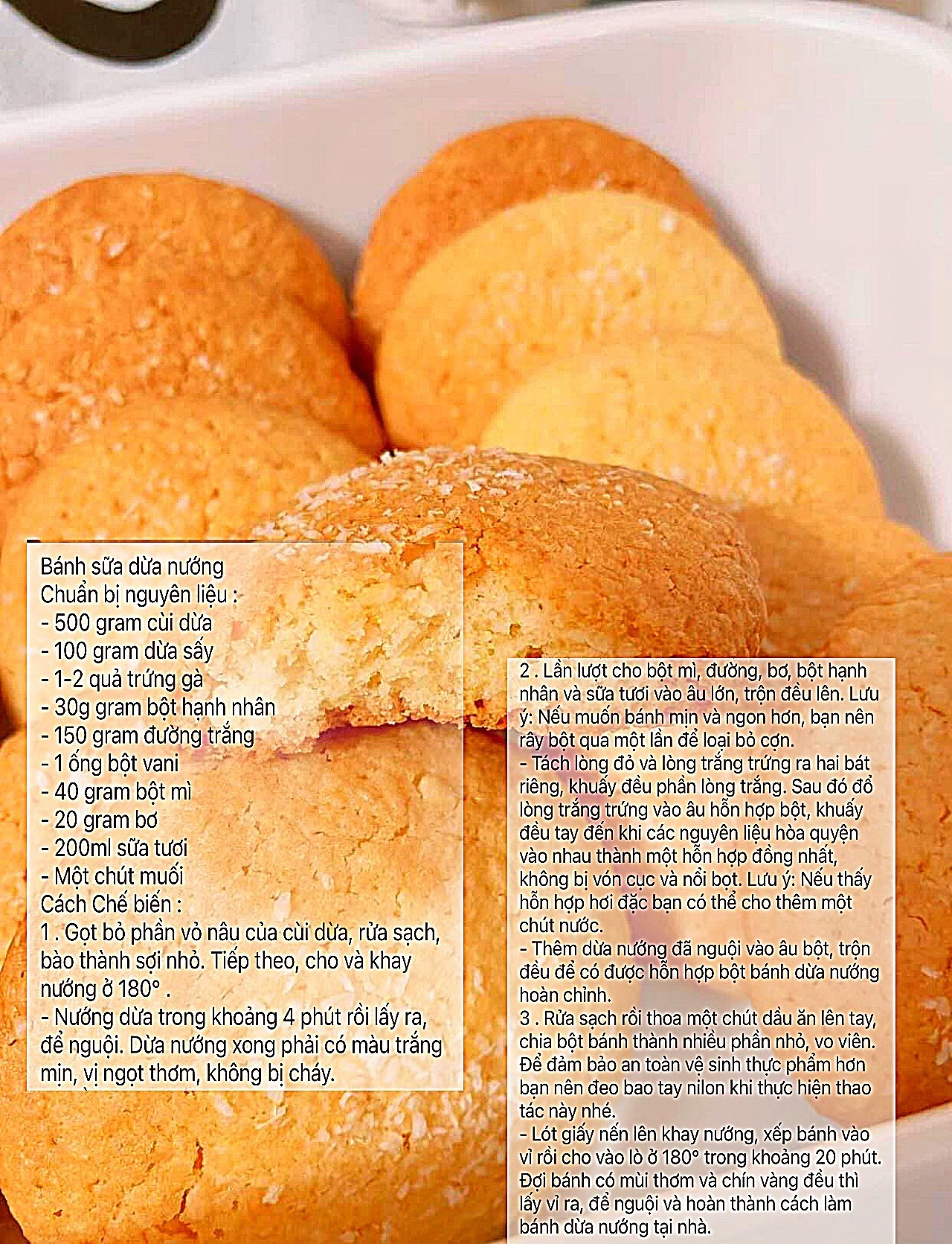 Tổng hợp công thức đồ ăn vặt ngày Tết: Bánh sữa dừa nướng, Khô Nai Mè, Que cay, Bánh đồng tiền sữa