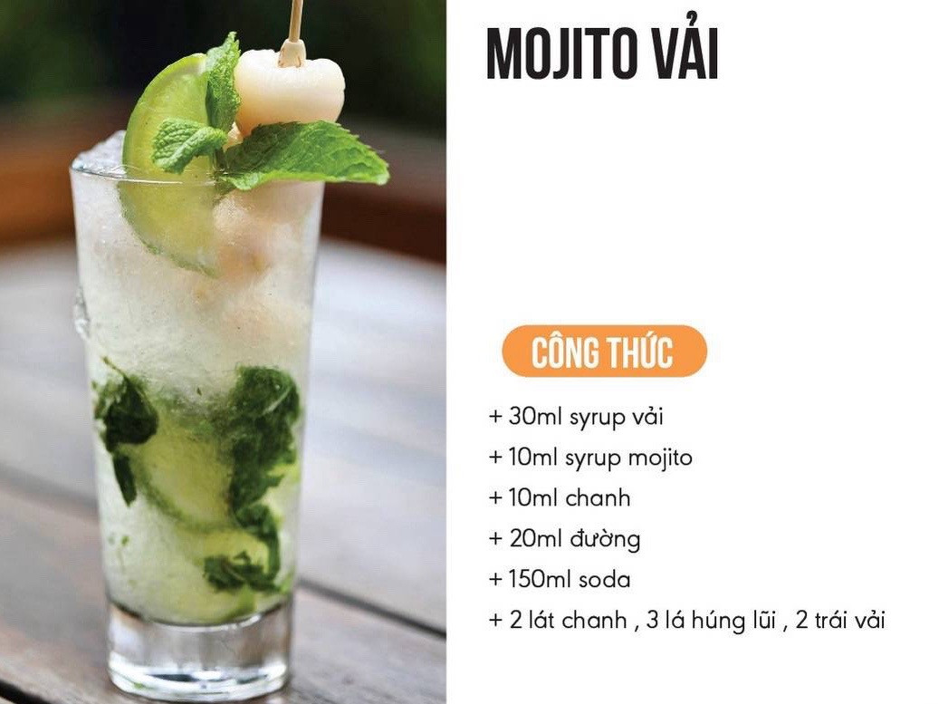 Tổng hợp công thức đồ uống: Cà Phê Cốt Dừa, Mojito Vải, Mojito Việt Quất và Matcha Latte Coffee