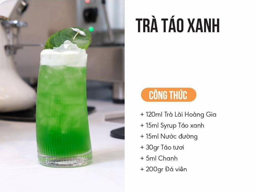 Tổng hợp công thức đồ uống: Matcha Latte Xoài, Trà Táo Xanh, Mocha Đá Xay và Mocktail Coldbrew Chanh Xanh
