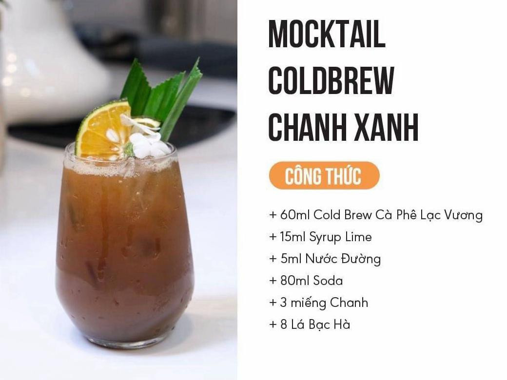 Tổng hợp công thức đồ uống: Matcha Latte Xoài, Trà Táo Xanh, Mocha Đá Xay và Mocktail Coldbrew Chanh Xanh