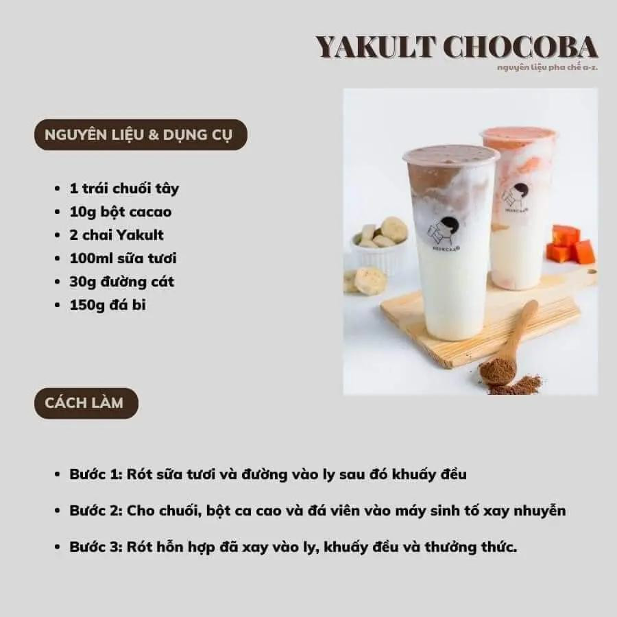 Tổng hợp công thức đồ uống: Trà chanh nước hoa mật ong, Yakult Chocoba, Yakult Papaya, Smoothie quả mâm xôi và socola, Smoothie chanh bạc hà
