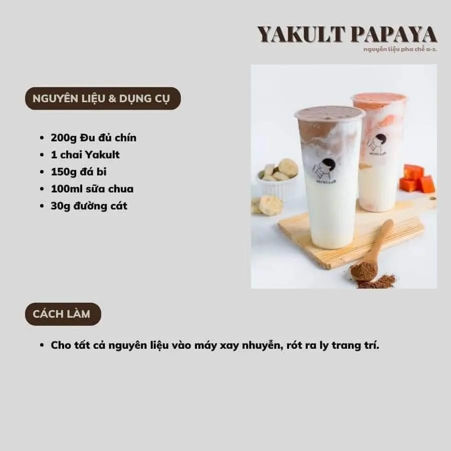 Tổng hợp công thức đồ uống: Trà chanh nước hoa mật ong, Yakult Chocoba, Yakult Papaya, Smoothie quả mâm xôi và socola, Smoothie chanh bạc hà