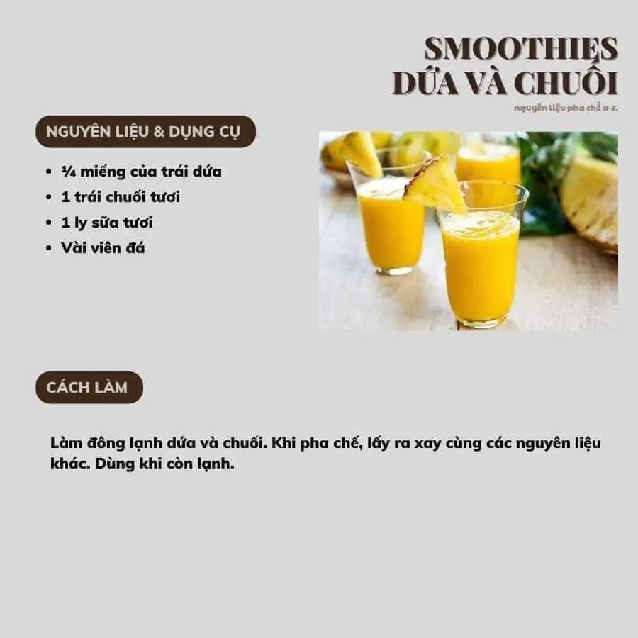 Tổng hợp công thức đồ uống: Trà chanh nước hoa mật ong, Yakult Chocoba, Yakult Papaya, Smoothie quả mâm xôi và socola, Smoothie chanh bạc hà