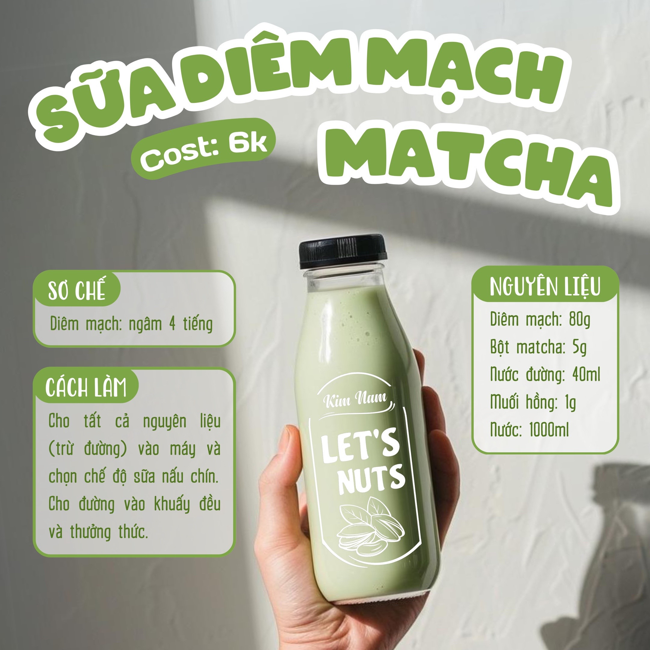 Tổng hợp công thức kinh doanh sữa hạt cost thấp: Hạt điều củ dền, đậu xanh rau má, củ năng macca cà rốt, diêm mạch matcha và gạo lứt hạt thông