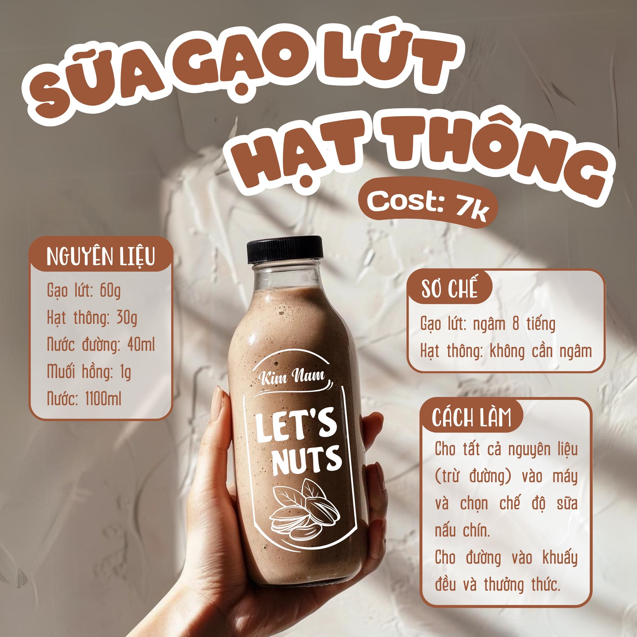 Tổng hợp công thức kinh doanh sữa hạt cost thấp: Hạt điều củ dền, đậu xanh rau má, củ năng macca cà rốt, diêm mạch matcha và gạo lứt hạt thông