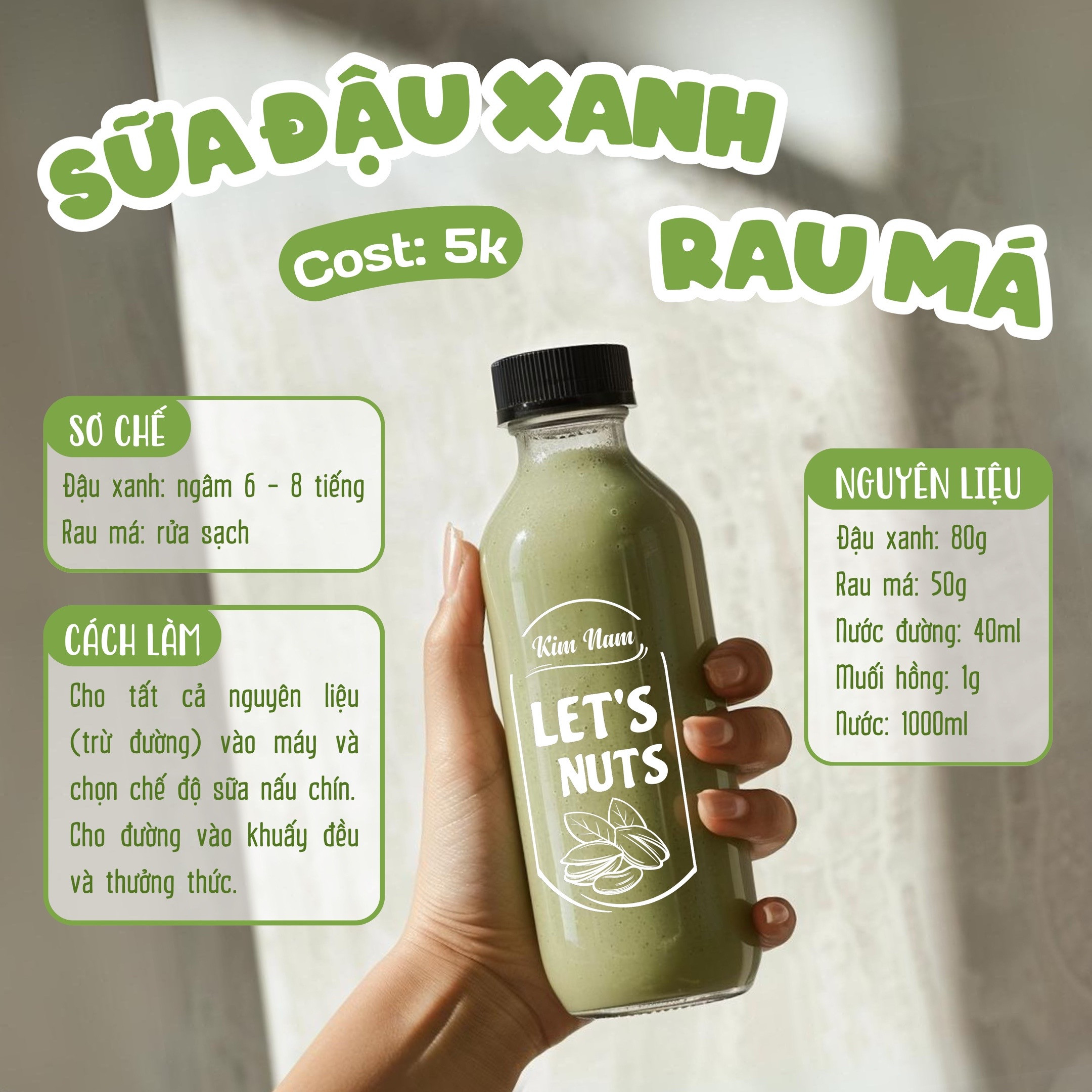 Tổng hợp công thức kinh doanh sữa hạt cost thấp: Hạt điều củ dền, đậu xanh rau má, củ năng macca cà rốt, diêm mạch matcha và gạo lứt hạt thông