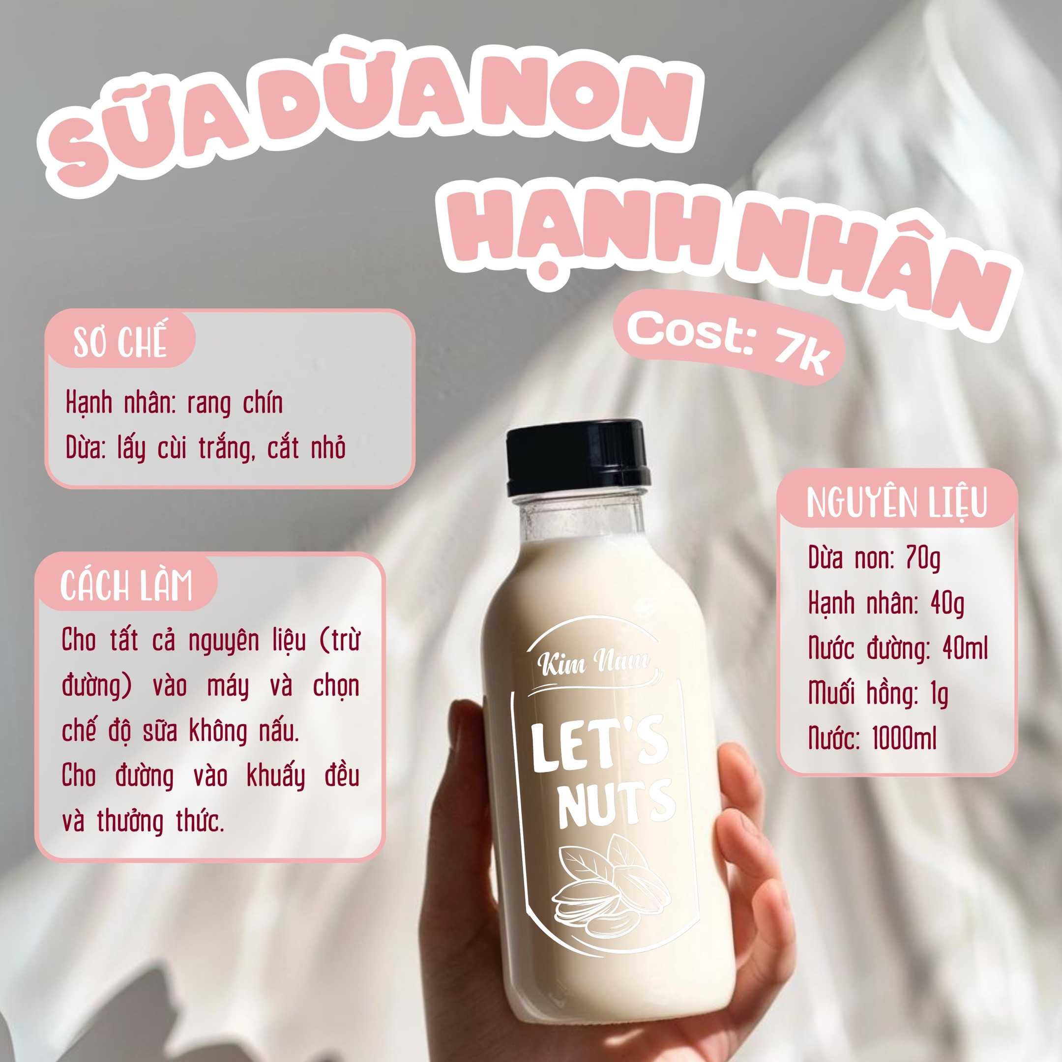 Tổng hợp công thức kinh doanh sữa hạt cost thấp: Hạt điều củ dền, đậu xanh rau má, củ năng macca cà rốt, diêm mạch matcha và gạo lứt hạt thông