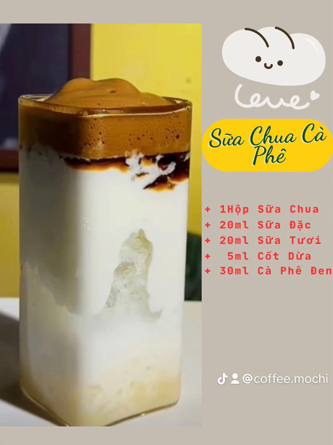 Tổng hợp công thức làm 4 loại đồ uống: Cà Phê Matcha latte, Sữa Chua Cà Phê, Cà Phê Cốt Dừa và Bơ Cà Phê