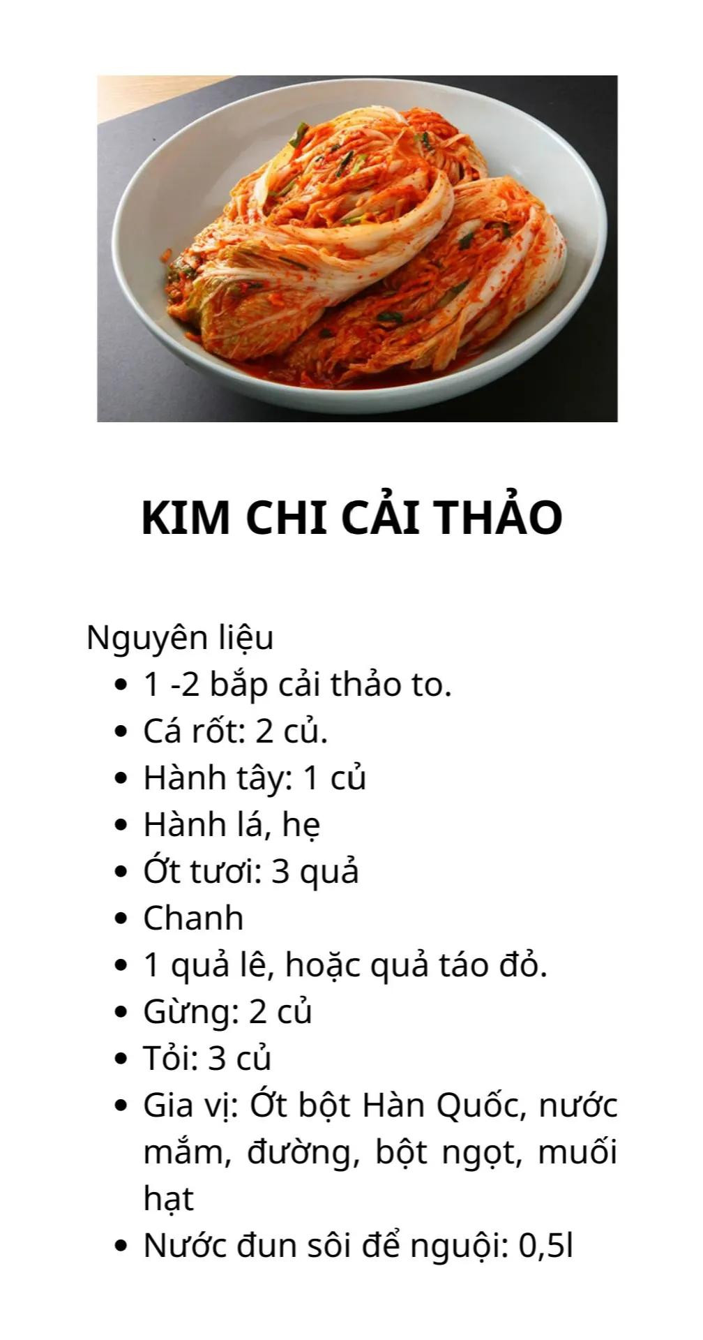 Tổng hợp công thức làm Kim Chi Hàn Quốc: Kim chi hành lá, cải thảo và dưa leo giòn ngon