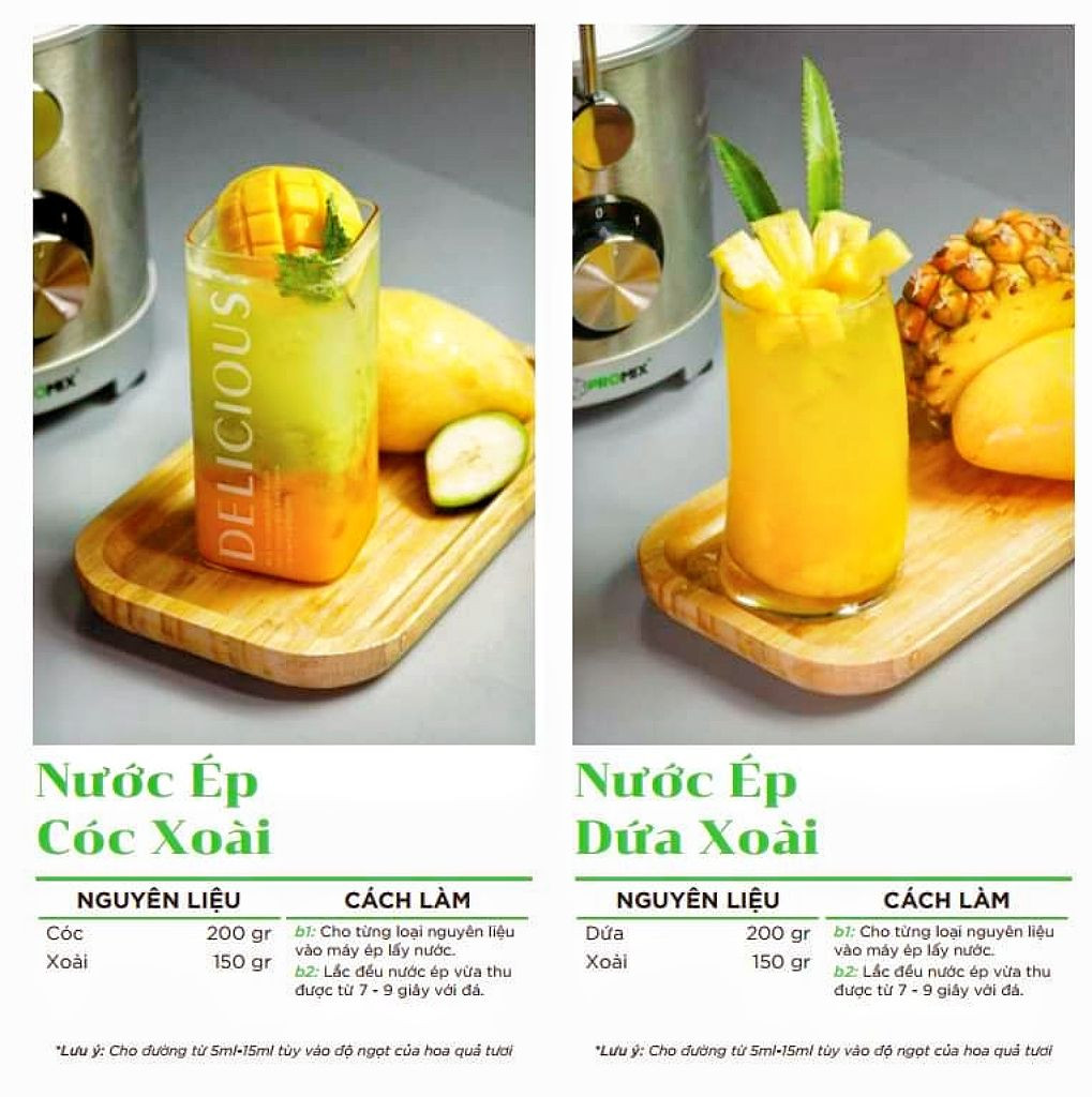 Tổng hợp công thức làm nước ép trái cây và rau củ mix đa dạng hương vị