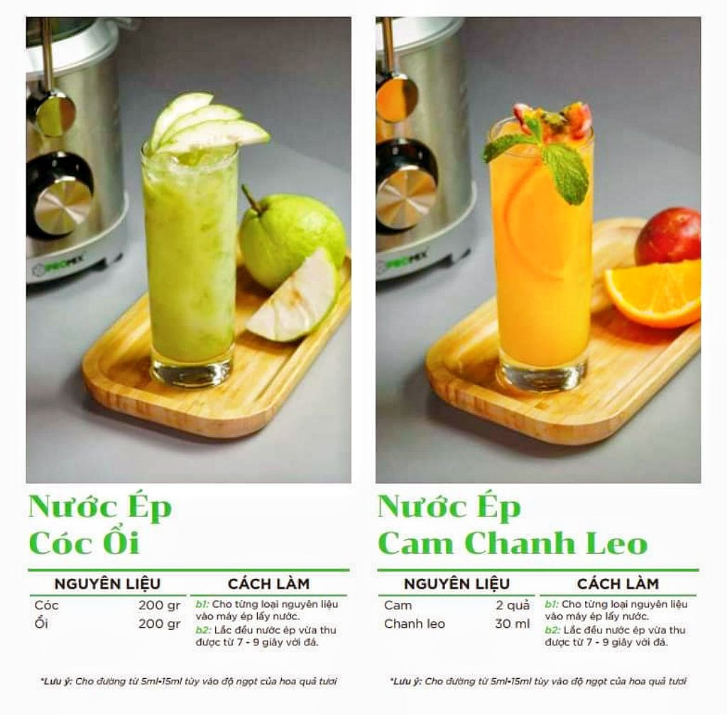 Tổng hợp công thức làm nước ép trái cây và rau củ mix đa dạng hương vị
