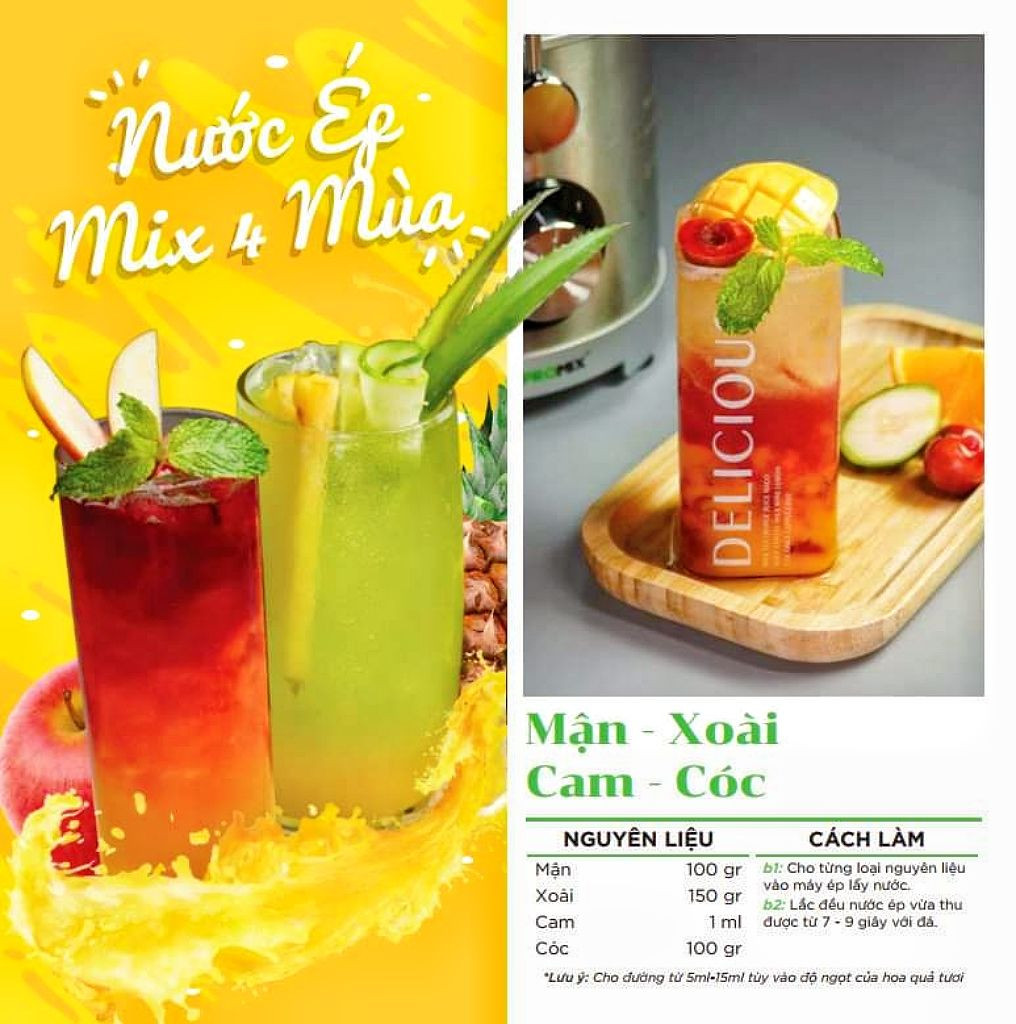 Tổng hợp công thức làm nước ép trái cây và rau củ mix đa dạng hương vị