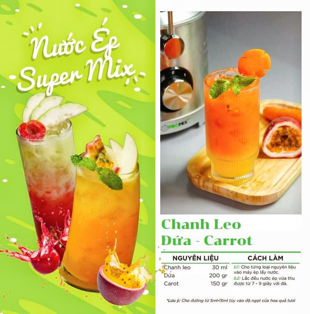 Tổng hợp công thức làm nước ép trái cây và rau củ mix đa dạng hương vị