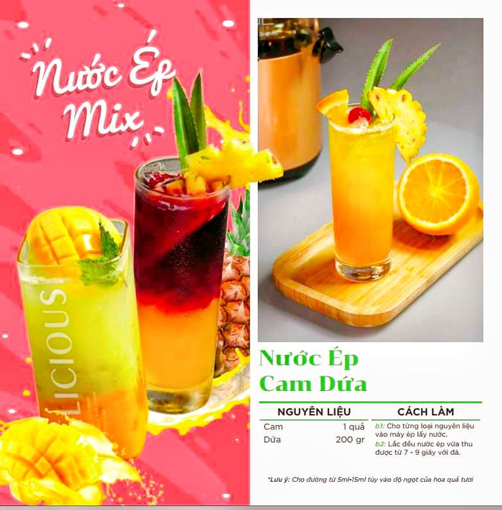 Tổng hợp công thức làm nước ép trái cây và rau củ mix đa dạng hương vị