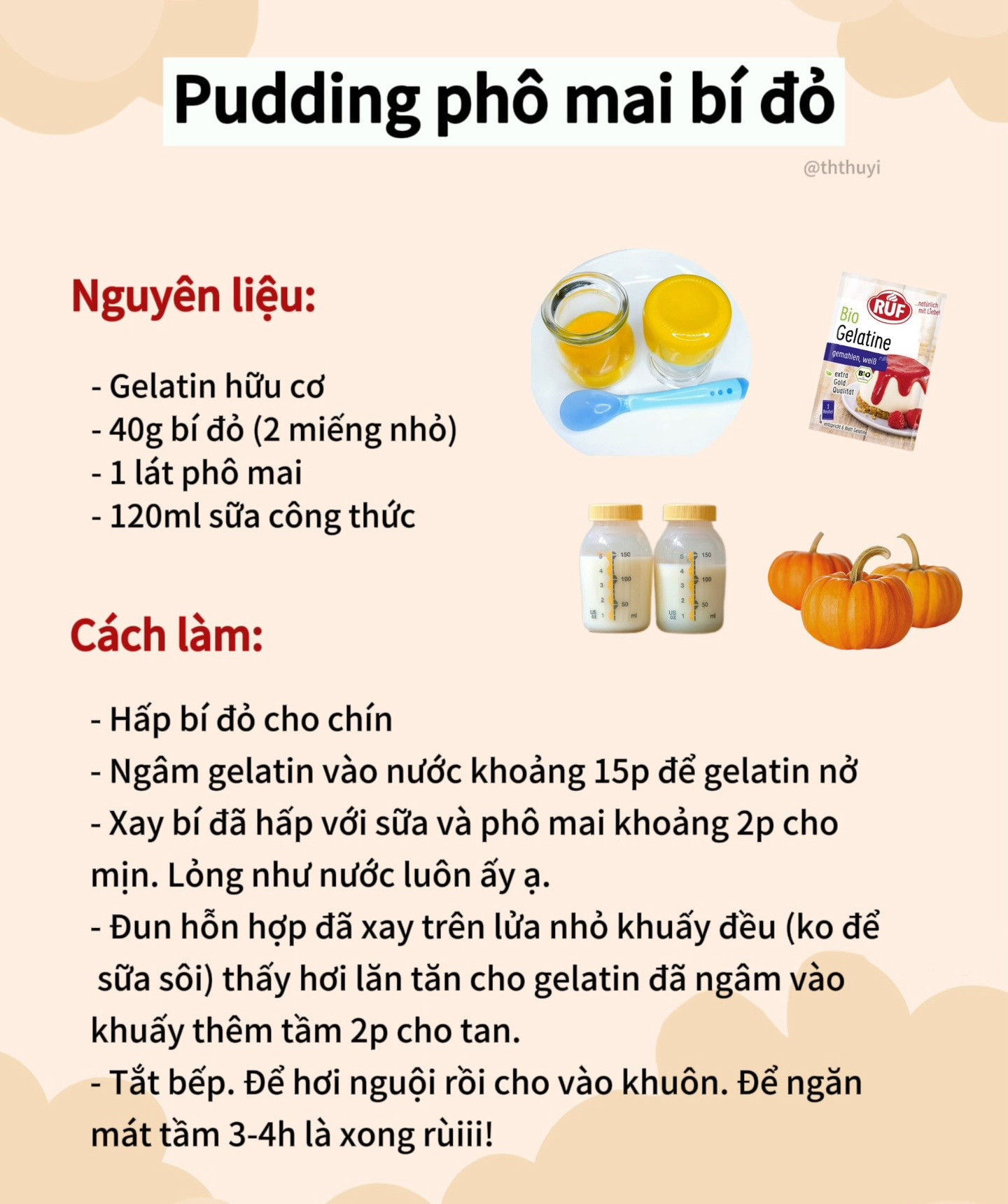 Tổng hợp công thức làm pudding cho bé ăn dặm: trứng sữa, xoài, phô mai bí đỏ, bơ và khoai lang tím