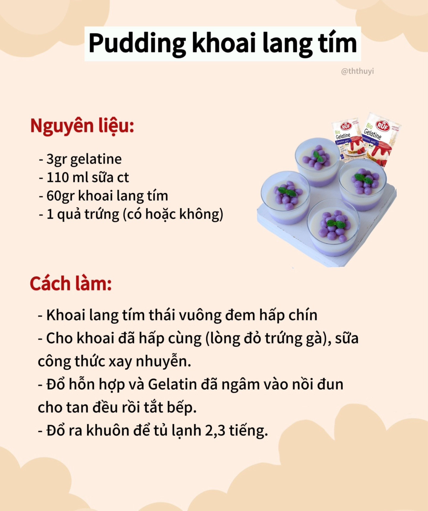 Tổng hợp công thức làm pudding cho bé ăn dặm: trứng sữa, xoài, phô mai bí đỏ, bơ và khoai lang tím