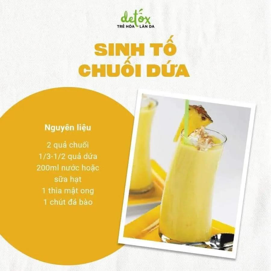 Tổng hợp công thức làm sinh tố chuối ngon và bổ dưỡng: bơ đậu phộng, hạt chia, rau bina, xoài và dứa