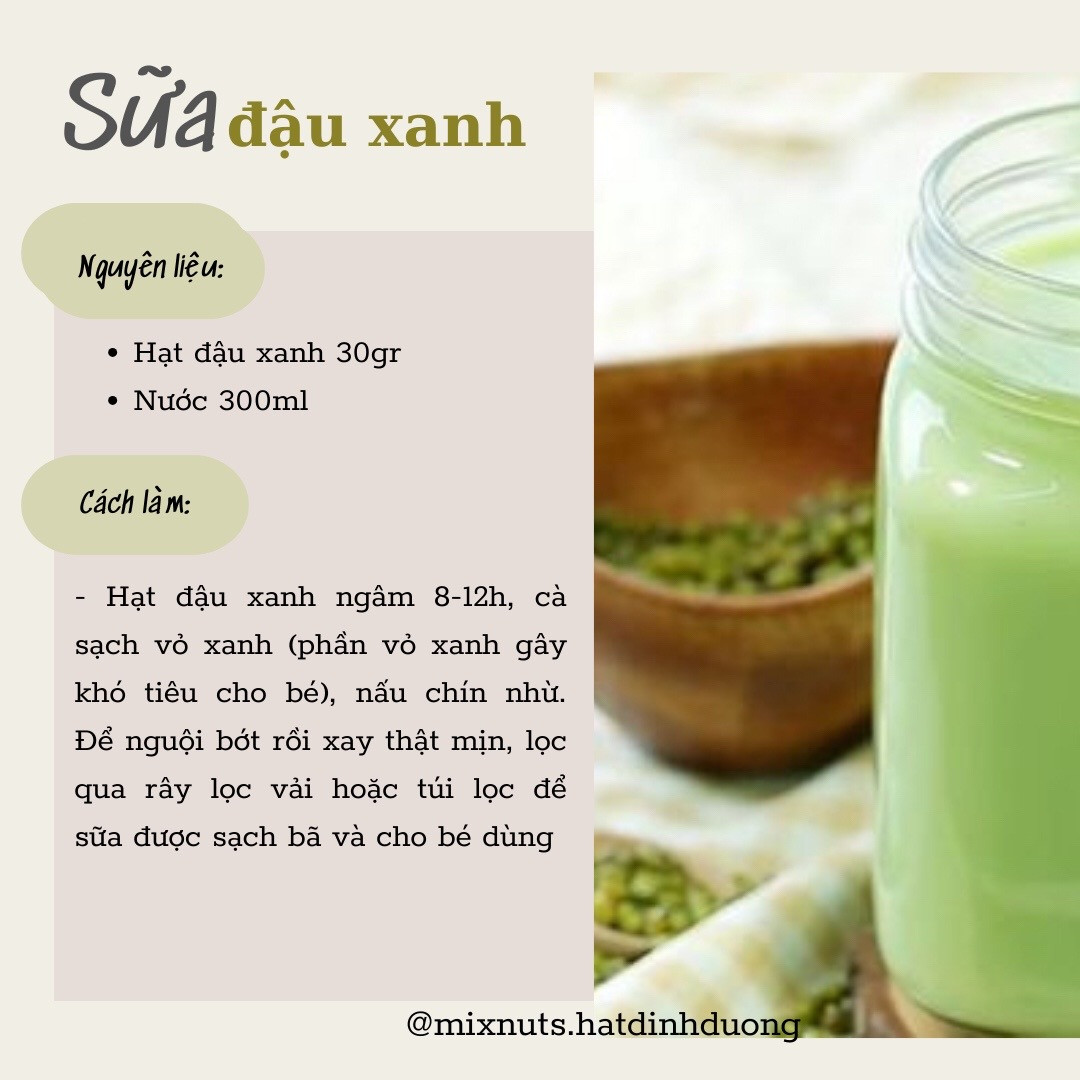 Tổng hợp công thức làm sữa hạt dinh dưỡng cho bé: yến mạch, gạo rang, kê, đậu xanh và hạt sen