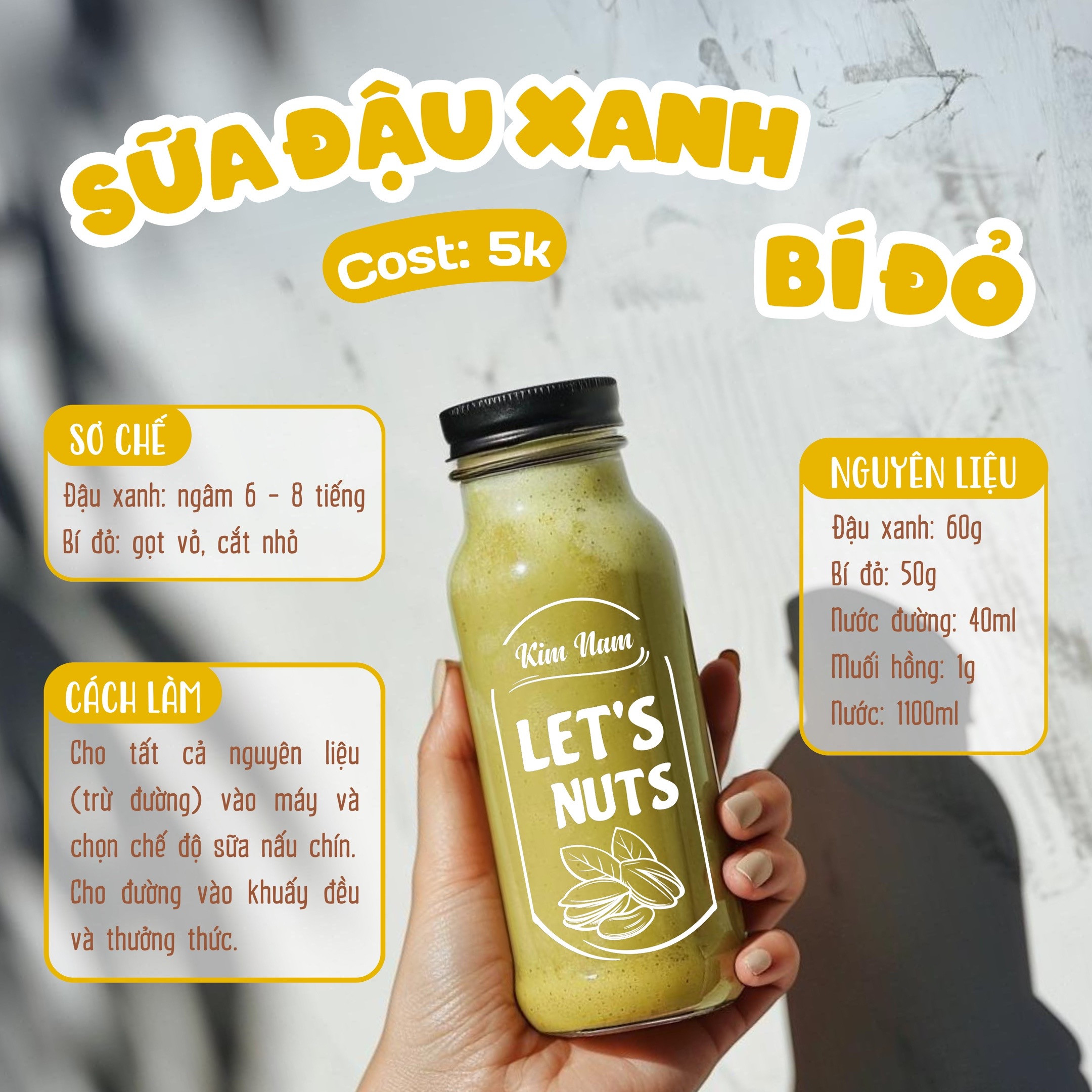 Tổng hợp công thức làm sữa hạt kinh doanh giá rẻ: Khoai tây, Mè trắng, Khoai lang tím, Đậu nành và Đậu xanh