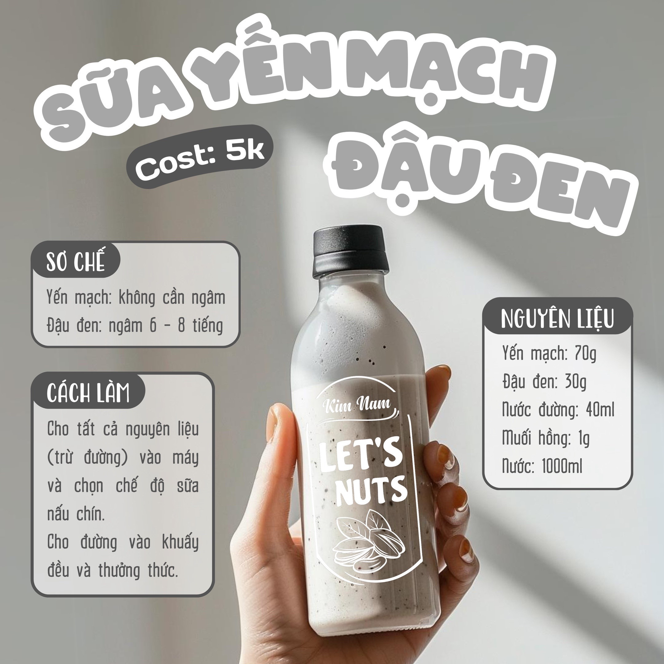 Tổng hợp công thức làm sữa hạt kinh doanh giá rẻ: Khoai tây, Mè trắng, Khoai lang tím, Đậu nành và Đậu xanh