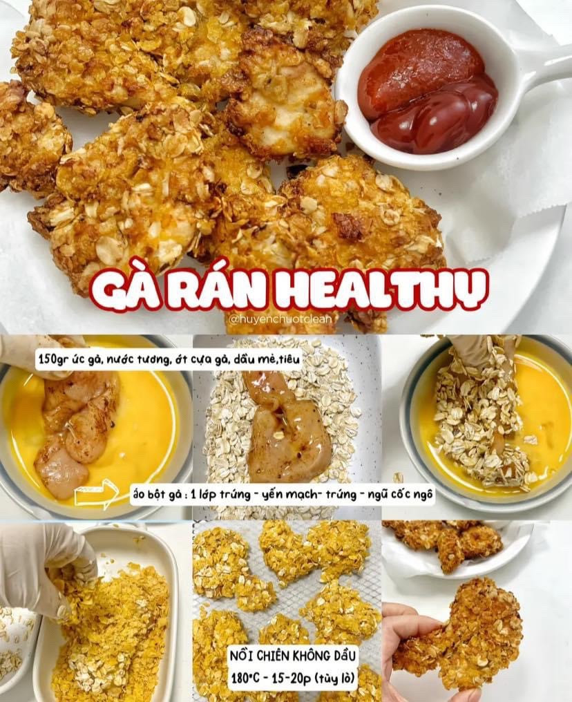Tổng hợp công thức món ăn từ ức gà: Cơm sốt tỏi, Gà rán healthy, Salad trái cây rau củ, Udon xào