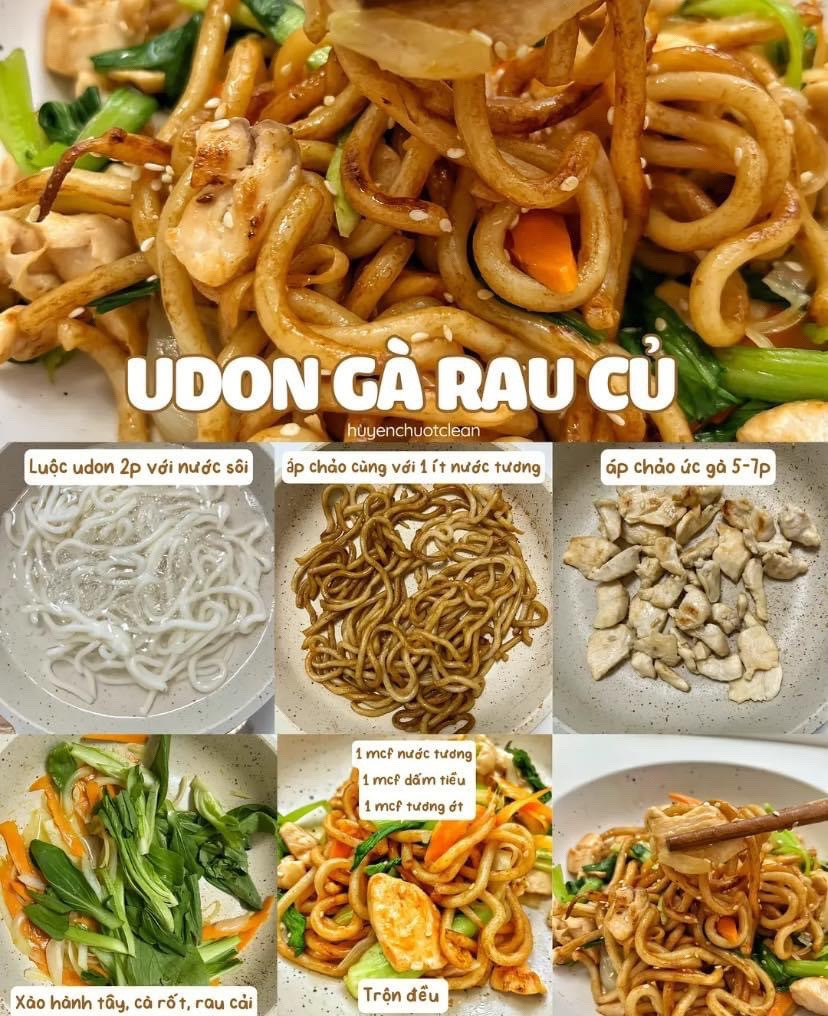 Tổng hợp công thức món ăn từ ức gà: Cơm sốt tỏi, Gà rán healthy, Salad trái cây rau củ, Udon xào