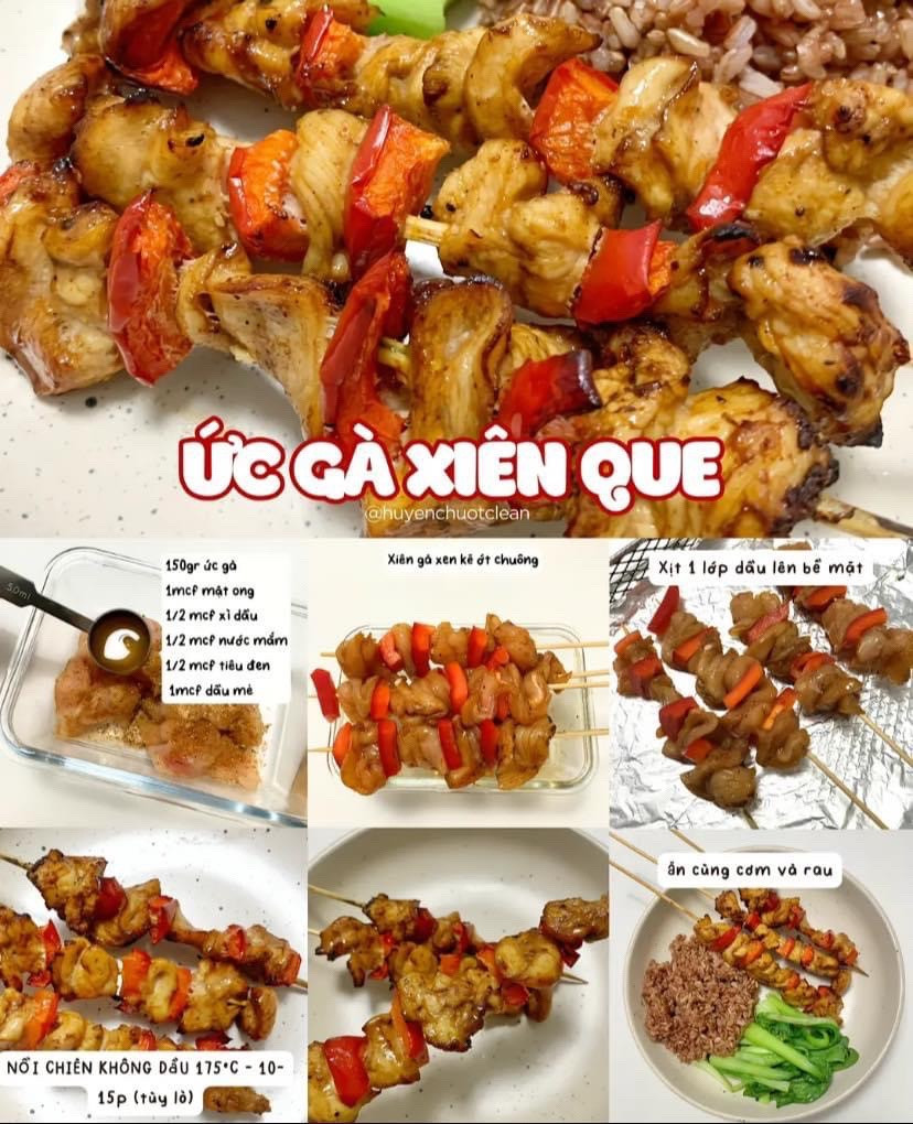 Tổng hợp công thức món ăn từ ức gà: Cơm sốt tỏi, Gà rán healthy, Salad trái cây rau củ, Udon xào