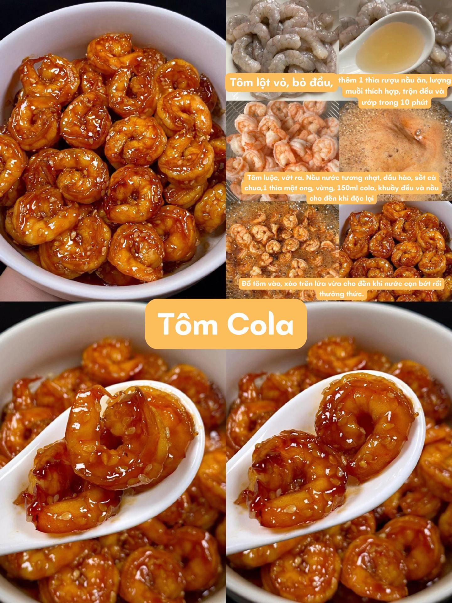 Tổng hợp công thức món ngon: Trứng chiên bắp cải, Tôm Cola, Nấm đùi gà xào và Khoai tây xào thịt băm