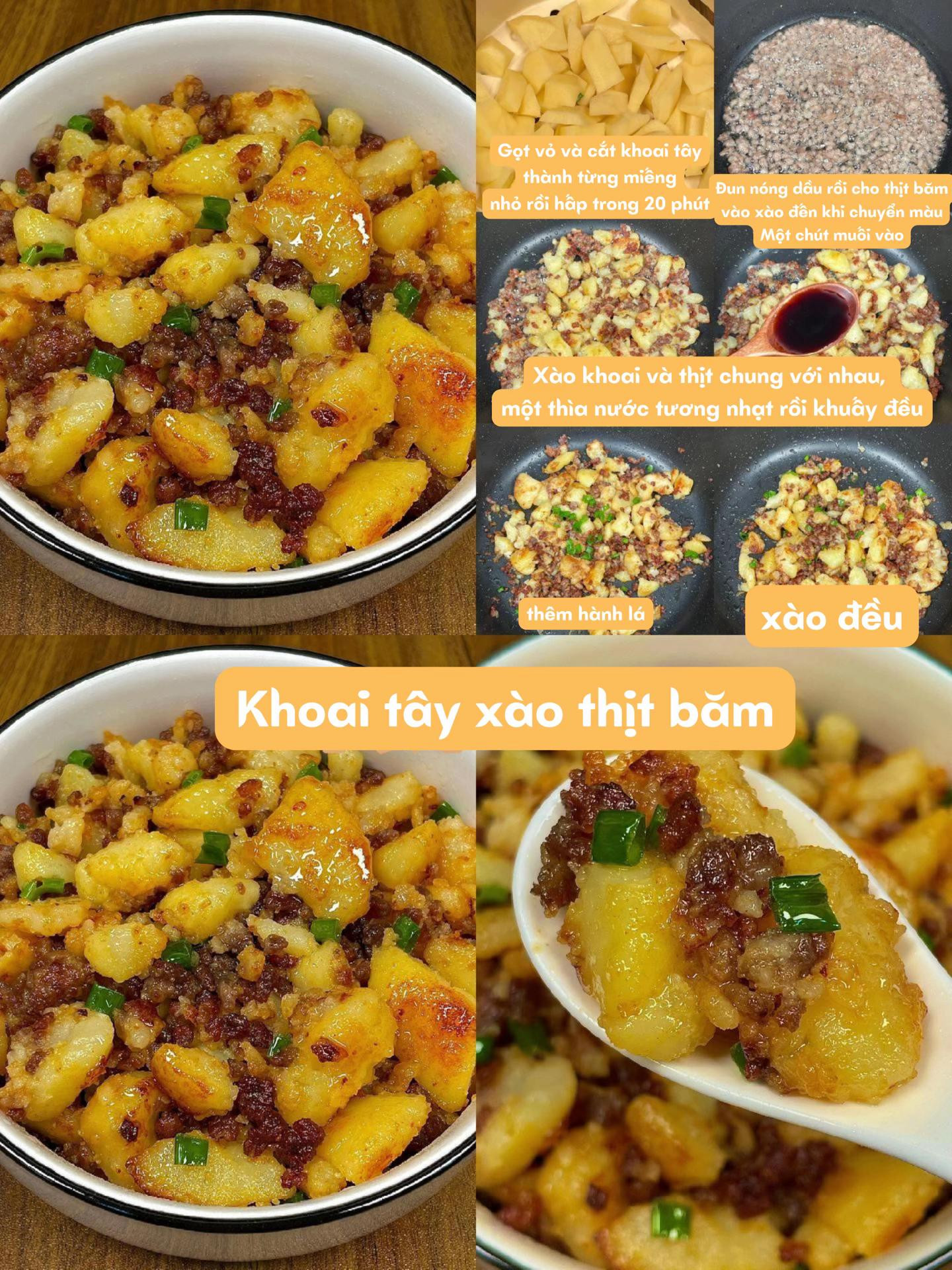 Tổng hợp công thức món ngon: Trứng chiên bắp cải, Tôm Cola, Nấm đùi gà xào và Khoai tây xào thịt băm