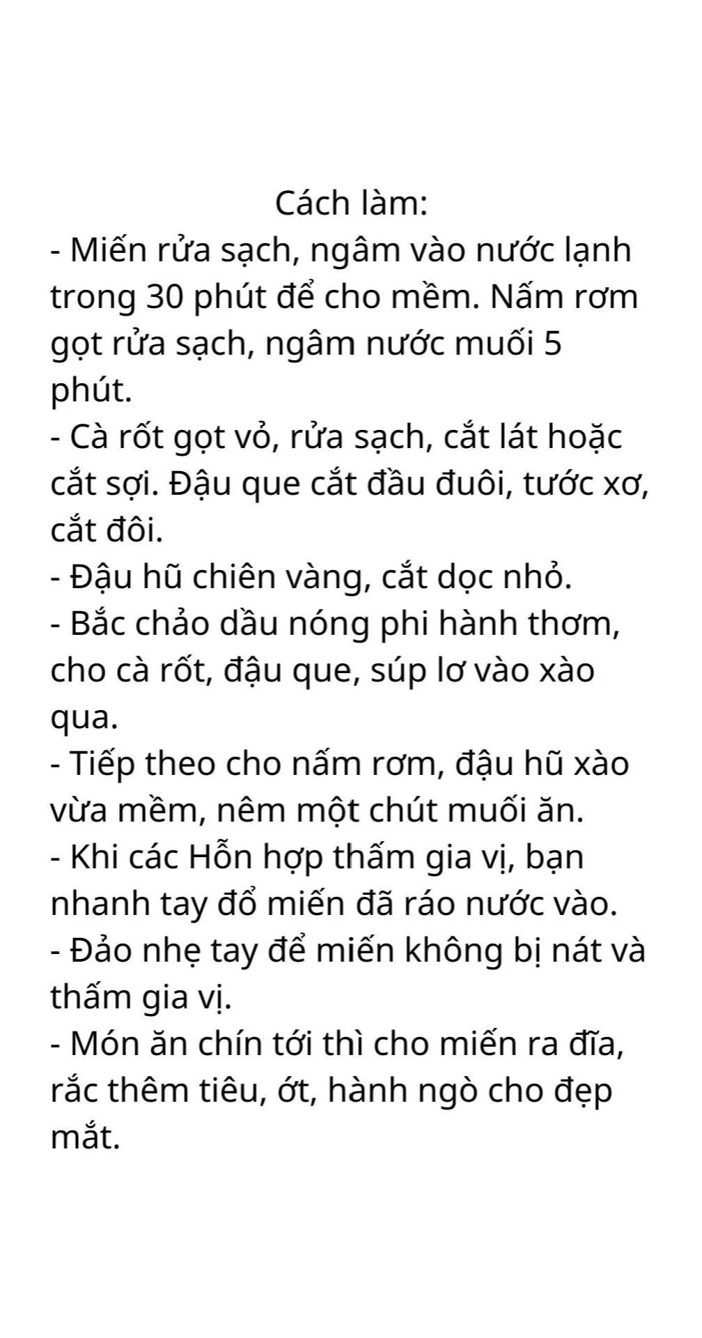 Tổng hợp công thức nấu ăn chay: Miến xào chay, Gỏi cuốn ngũ sắc và Đậu hũ non xốt nấm