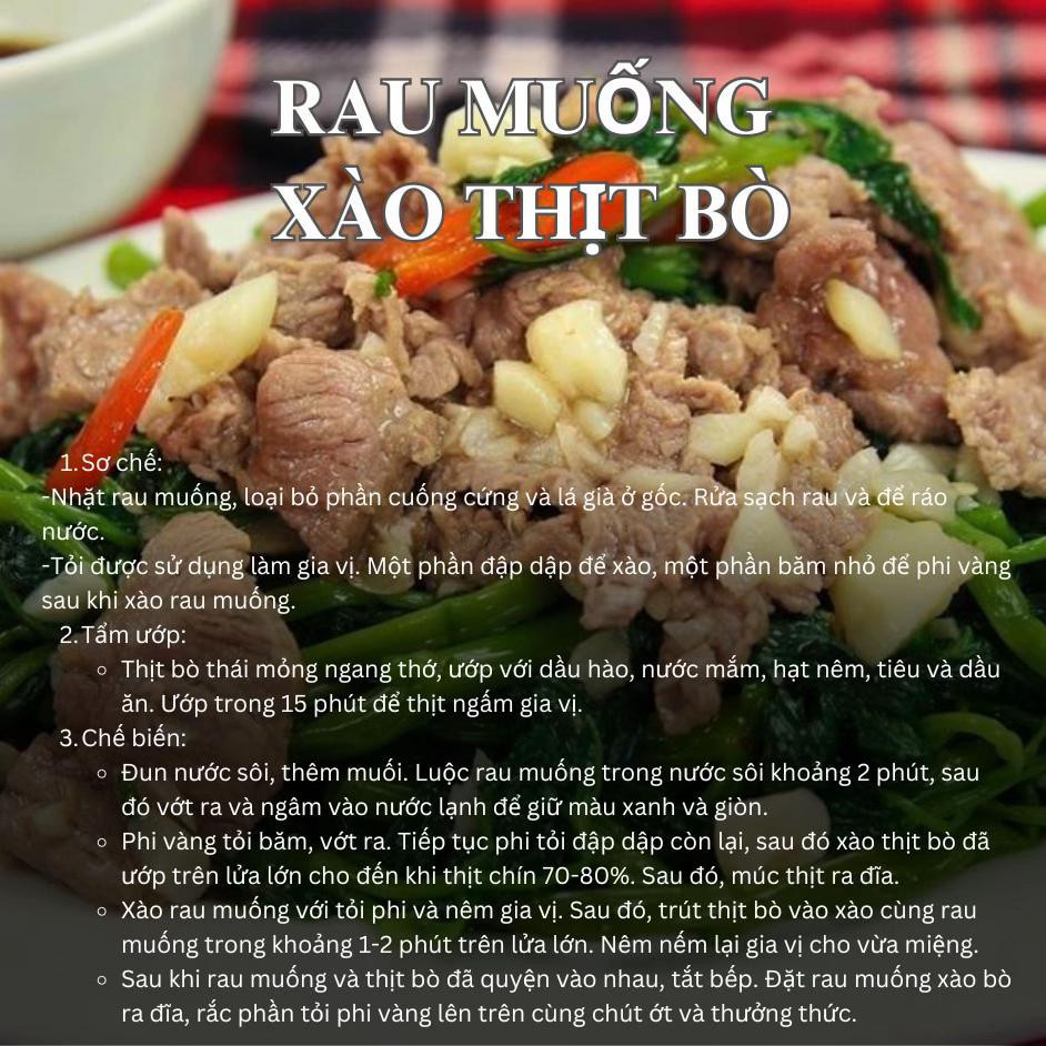 Tổng hợp công thức nấu ăn ngon: Rau muống xào bò, lòng gà non xào cay, ếch xào sả ớt, măng xào thịt và cà tím xào thịt băm