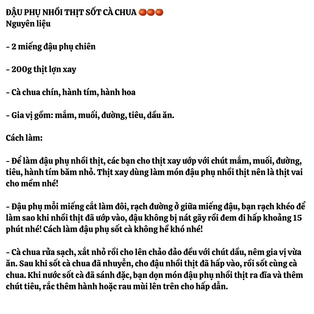 Tổng hợp công thức nấu ăn ngon: Sườn rim dứa, Thịt kho dưa cải và Đậu hũ nhồi thịt