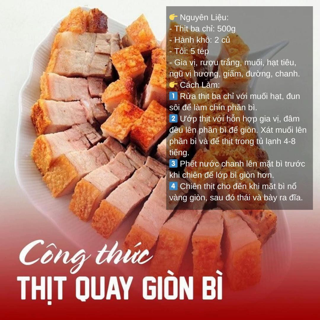 Tổng hợp công thức nấu ăn ngon: Sườn rim, thịt quay giòn bì và thịt băm hấp trứng