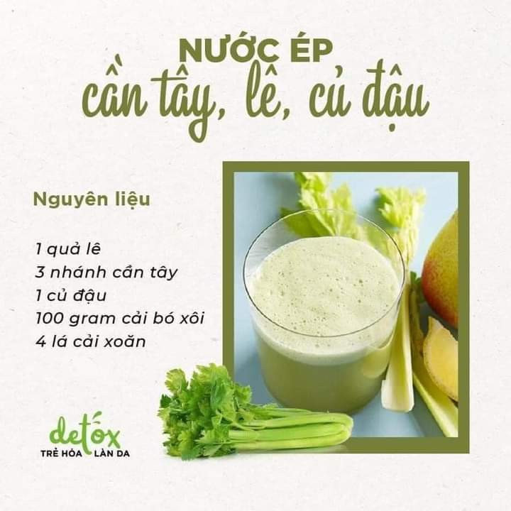 Tổng hợp công thức nước ép detox thanh lọc cơ thể với cần tây, táo, dưa chuột và các loại rau củ tươi ngon