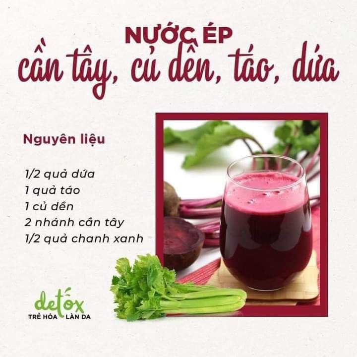 Tổng hợp công thức nước ép detox thanh lọc cơ thể với cần tây, táo, dưa chuột và các loại rau củ tươi ngon