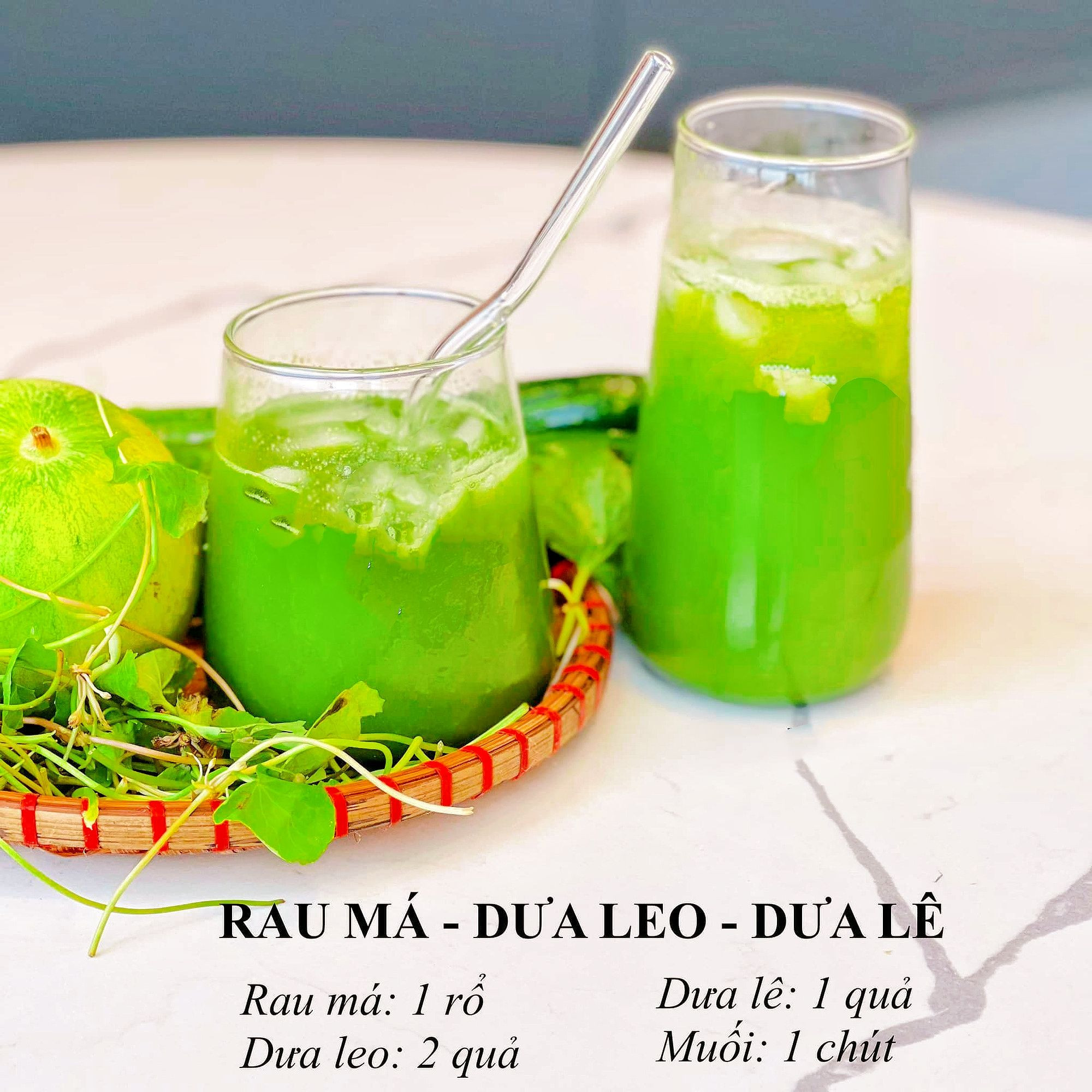 Tổng hợp công thức nước ép rau má mix: Rau má trân châu, dưa leo, ổi, táo và dứa