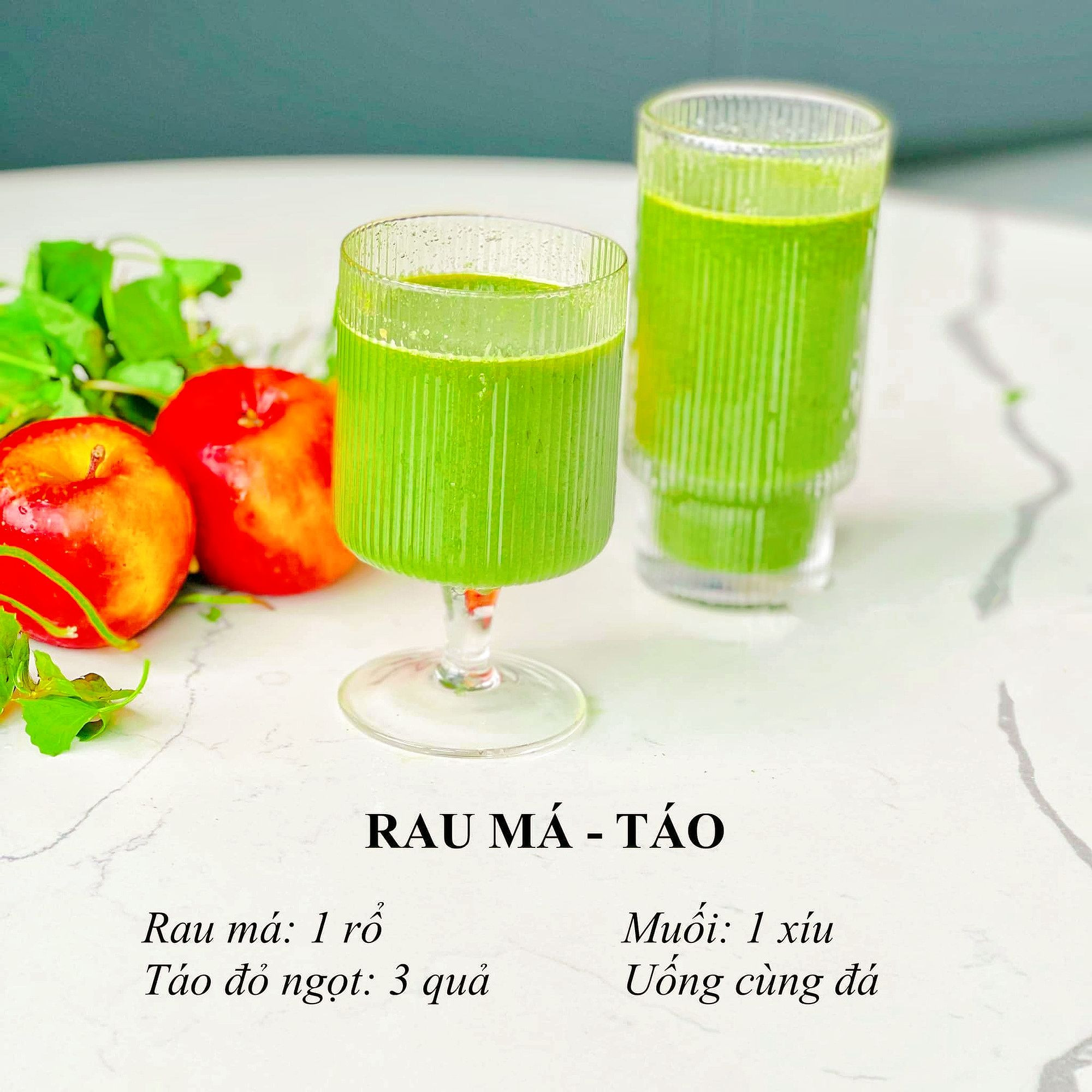 Tổng hợp công thức nước ép rau má mix: Rau má trân châu, dưa leo, ổi, táo và dứa