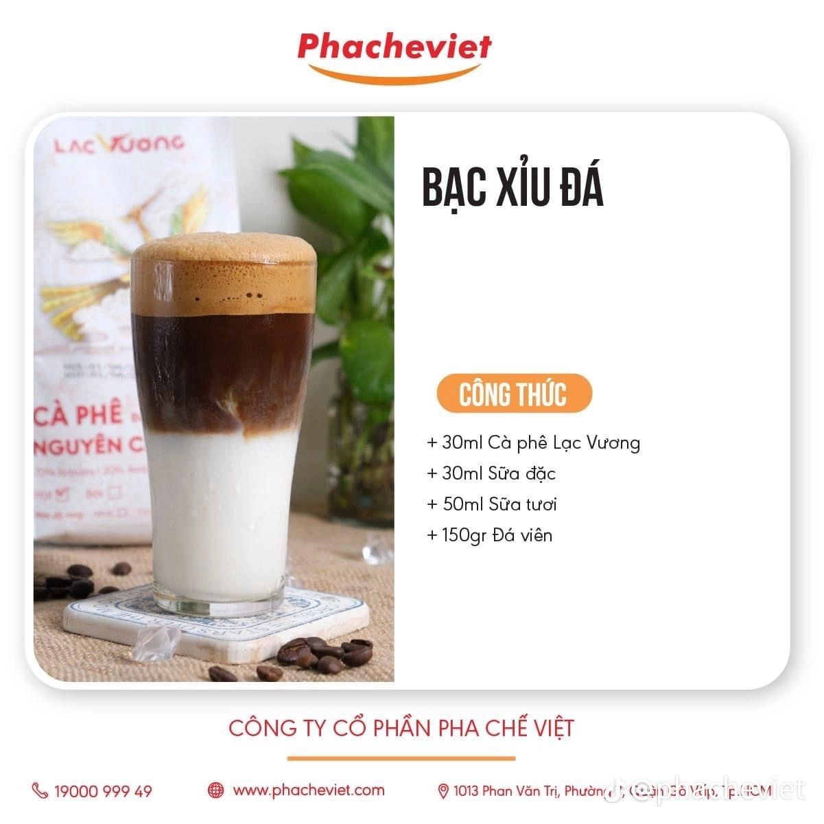 Tổng hợp công thức pha chế cà phê Việt Nam: Cà phê sữa tươi, Bạc xỉu đá, Cà phê đen đá và Cà phê sữa đá