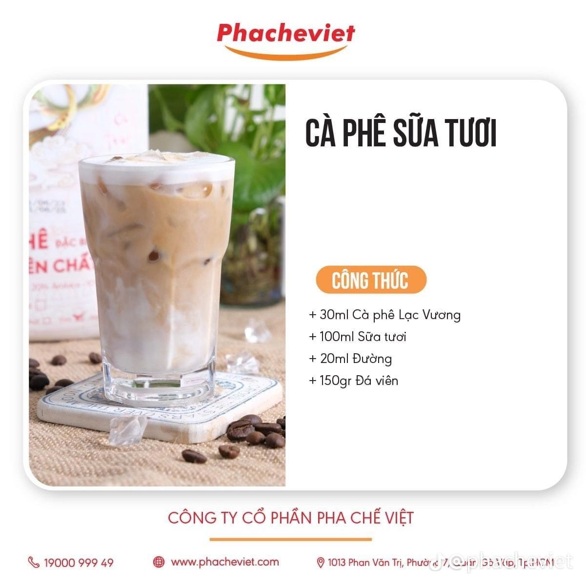 Tổng hợp công thức pha chế cà phê Việt Nam: Cà phê sữa tươi, Bạc xỉu đá, Cà phê đen đá và Cà phê sữa đá