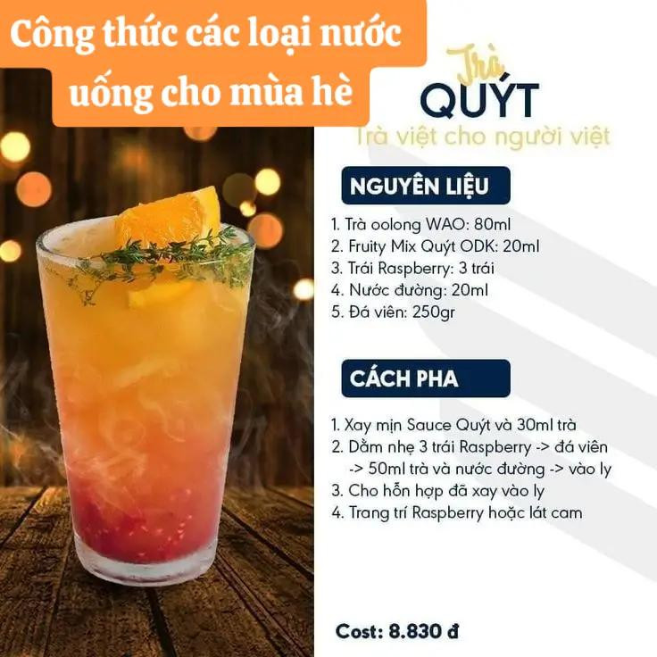 Tổng hợp công thức pha chế các loại nước uống trà giải nhiệt cho mùa hè