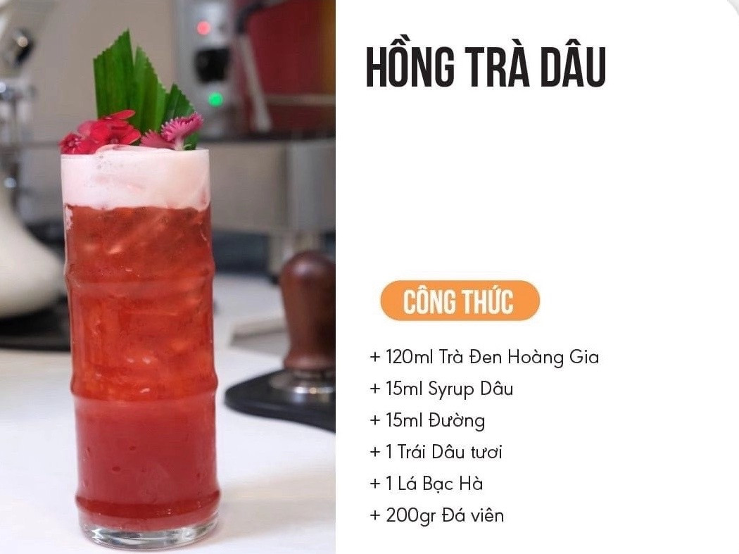 Tổng hợp công thức pha chế các loại trà trái cây: Trà Oolong Xoài, Trà Việt Quất, Trà Xoài Hoàng Gia và Hồng Trà Dâu