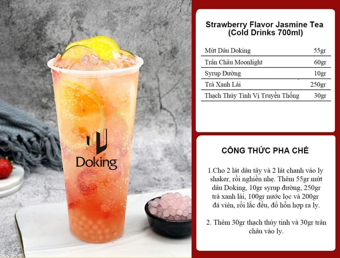 Tổng hợp công thức pha chế các món đồ uống dâu tây: Love Story, Cheese Strawberry, Trà Xanh Lài và Sữa Dâu