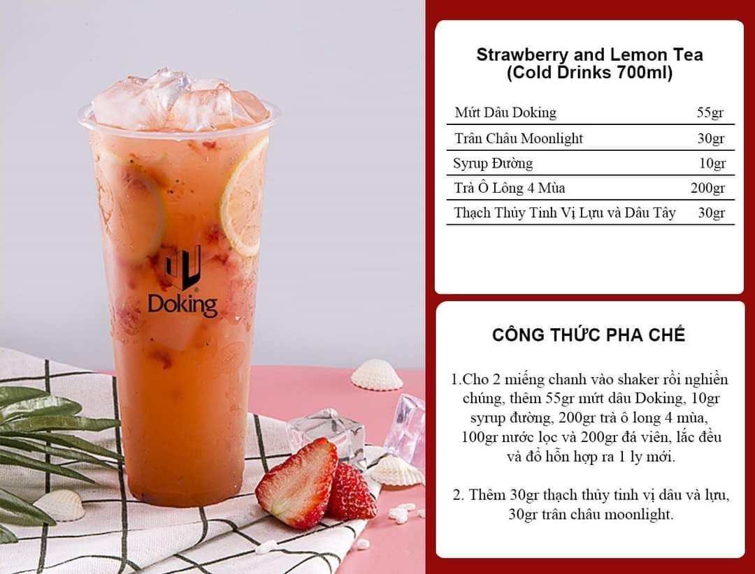 Tổng hợp công thức pha chế các món đồ uống dâu tây: Love Story, Cheese Strawberry, Trà Xanh Lài và Sữa Dâu