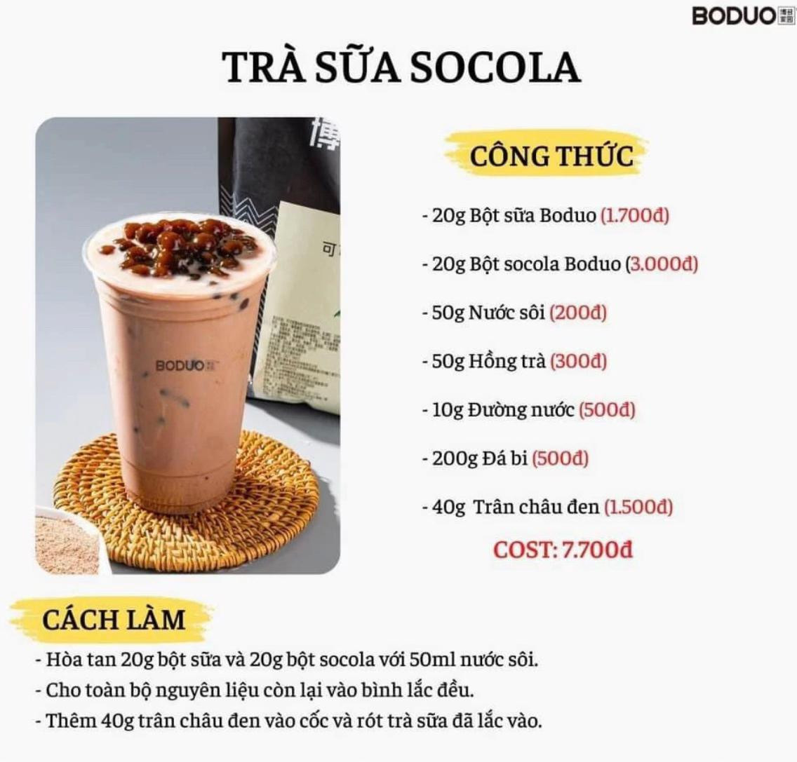 Tổng hợp công thức pha chế đồ uống Boduo: Trân châu đường đen, Olong cam bưởi, Hồng trà sữa, Trà sữa đào và Olong cam lựu