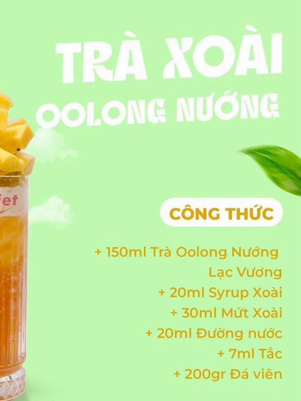 Tổng hợp công thức pha chế đồ uống: Cà phê trứng muối phô mai, Trà sữa foam chuối, Trà xoài chanh dây và Trà xoài Oolong nướng