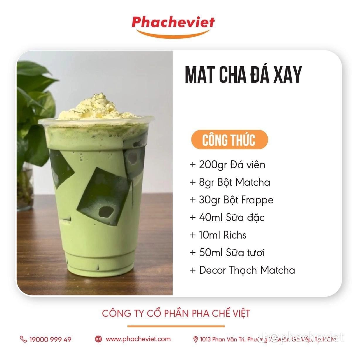 Tổng hợp công thức pha chế đồ uống: Caramel Coffee Đá Xay, Trà Cam Trân Châu, Trà Đào Cam Hạt Chia và Matcha Đá Xay