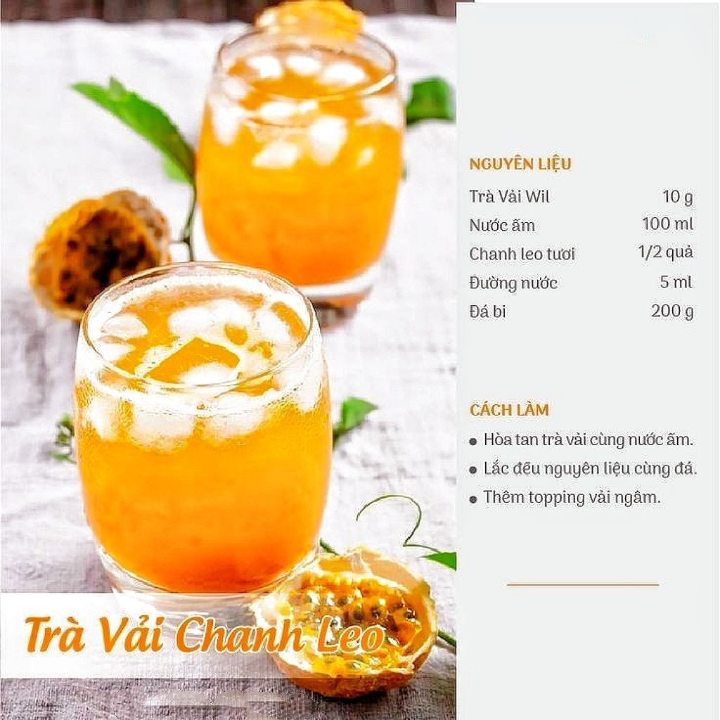 Tổng hợp công thức pha chế đồ uống Chanh Dây: Trà Vải, Panna Cotta, Mojito và Mật Ong