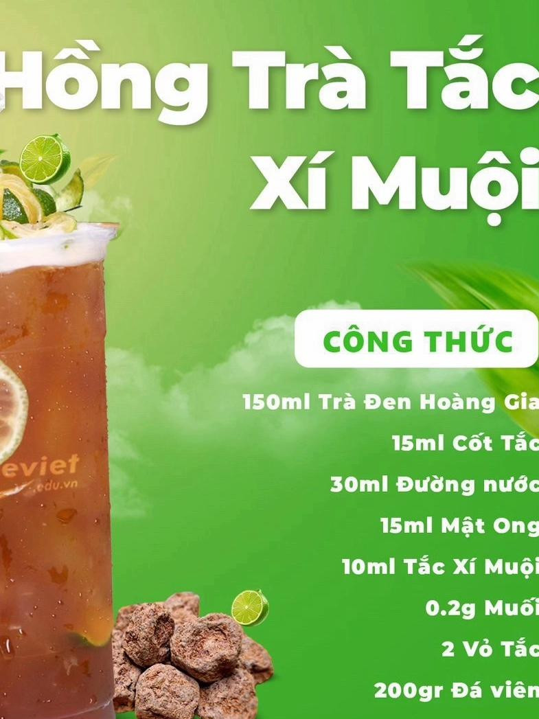 Tổng hợp công thức pha chế đồ uống: Hồng Trà Tắc Xí Muội, Trà Thanh Trà và Thanh Trà Cam Hạt Chia